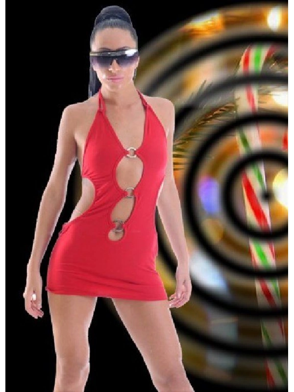 B1961381 Metal Süslemeli Mini Elbise