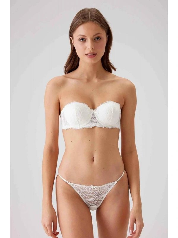 Balenli Straplez Destekli Sütyen Takım Kadın 4032
