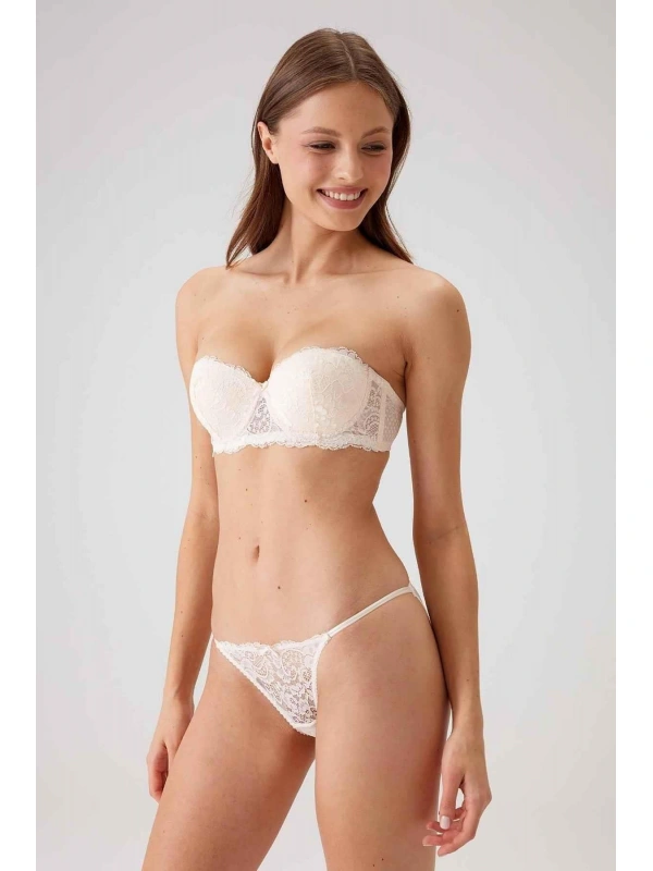 Balenli Straplez Destekli Sütyen Takım Kadın 4032