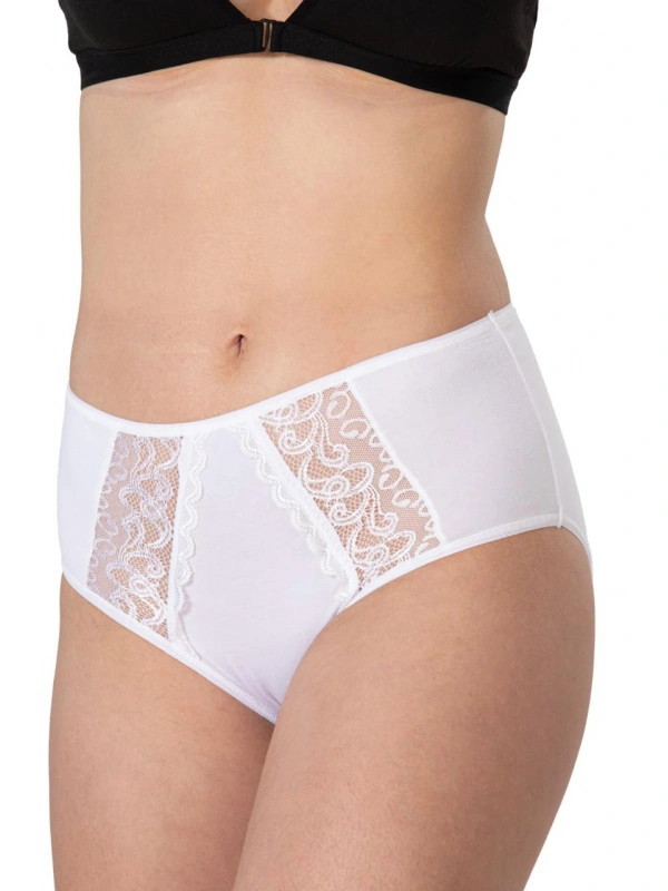 Beyaz Mı Emay 1445 Modal Cotton Yüksekbel Dantelli Külot