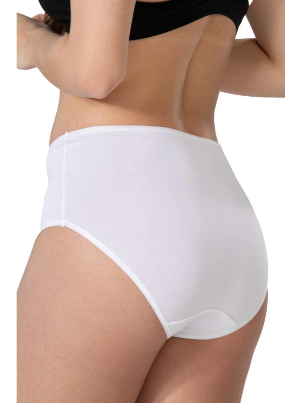 Beyaz Mı Emay 1445 Modal Cotton Yüksekbel Dantelli Külot