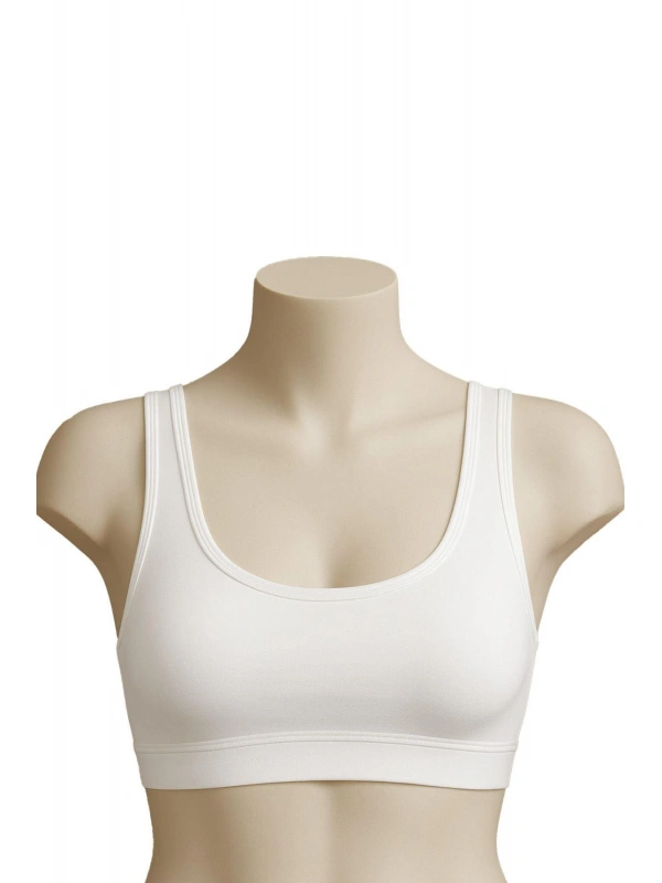 Beyaz Mı Emay 1816 6'lı Pedli Kalın Askılı Alıştırma Sütyeni