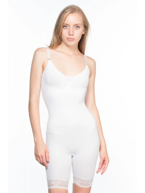 Beyaz Mı Emay 2031 Paçalı Dantelli Boy Korse