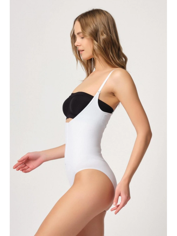 Beyaz Mı Emay 2043 Göğsü Açık Agraflı Body Korse