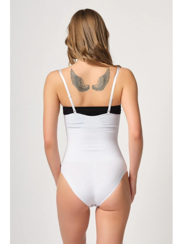 Beyaz Mı Emay 2043 Göğsü Açık Agraflı Body Korse