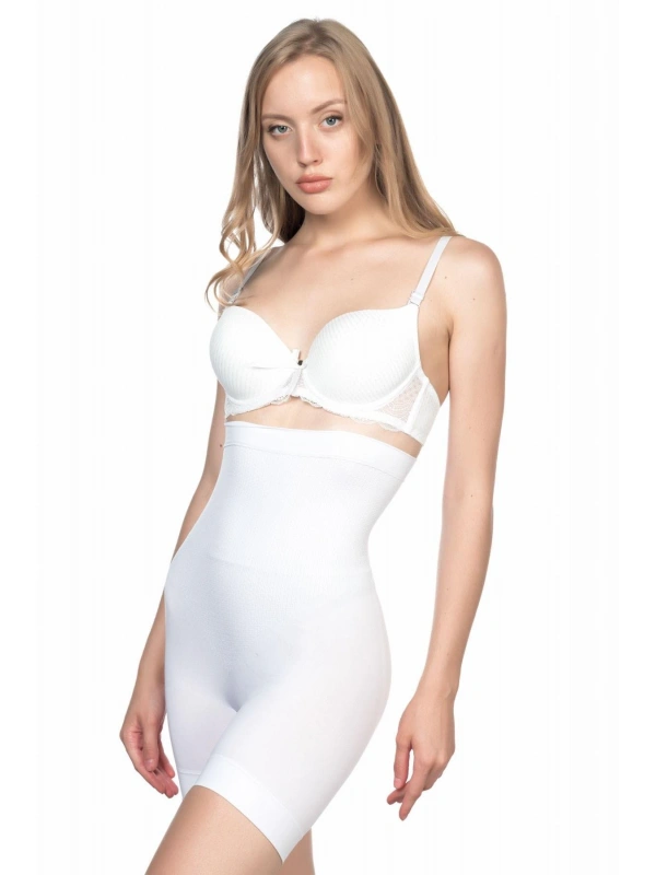 Beyaz Mı Emay 2056 Yüksek Bel Masajlı Uzun Paça Korse
