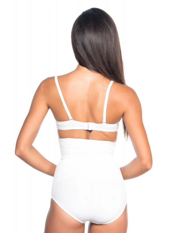 Beyaz Mı Emay 2079 Yüksek Bel Desenli Double Slip Korse