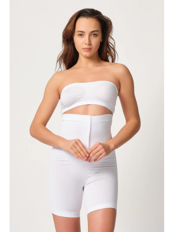 Beyaz Mı Emay 2087 Önden Agraflı Paçalı Korse