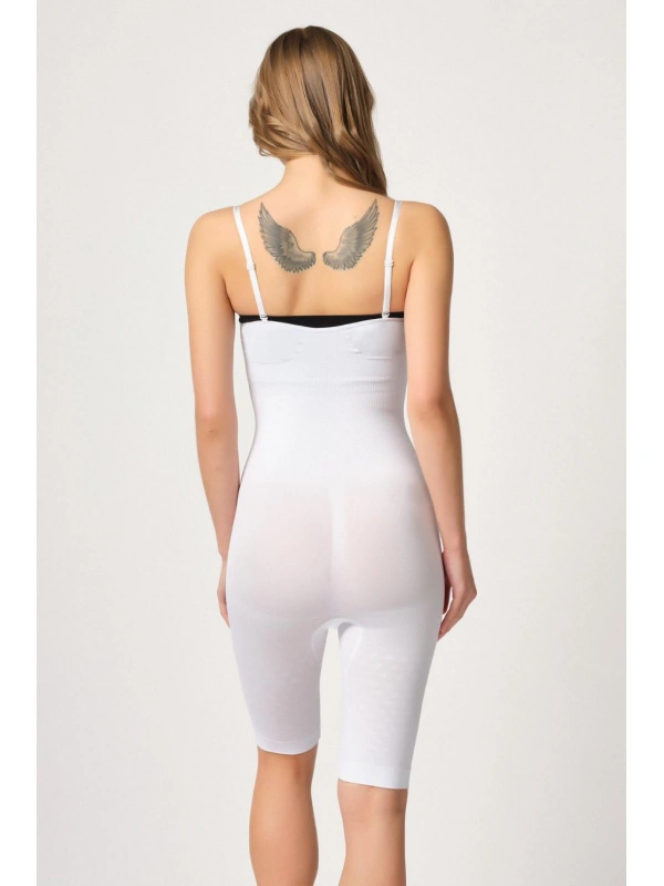 Beyaz Mı Emay 2093 Ön Agraflı Göğsü Açık Paçalı Boy Korse