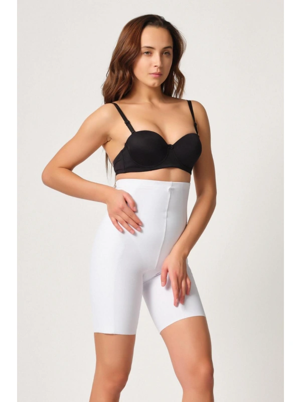 Beyaz Mı Emay 2814 Double Yüksek Bel Boxer Lazer Korse