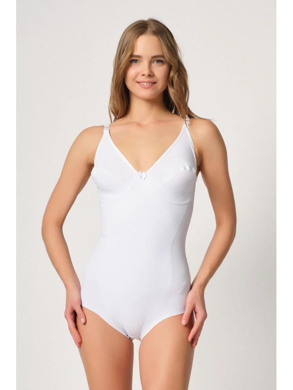 Beyaz Mı Emay 2821 Balenli Double Boy Slip Lazer Korse