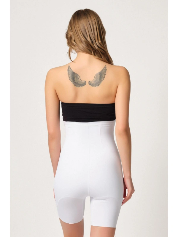 Beyaz Mı Emay 2832 Yüksek Bel Balen Destekli Agraflı Lazer Korse