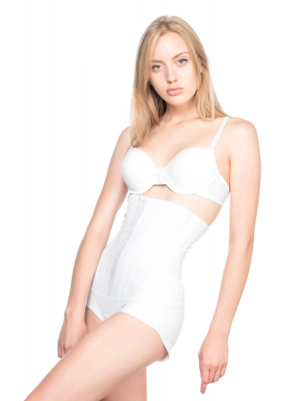 Beyaz Mı Emay 2886 Yüksek Bel Tül Slip Lazer Korse