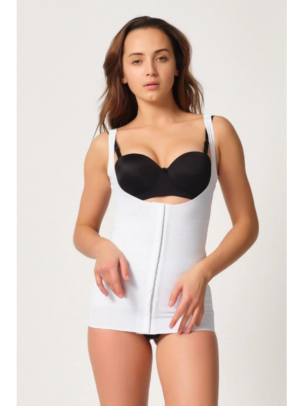 Beyaz Mı Emay 2916 Karyoka Destekli Agraflı Atlet Korse