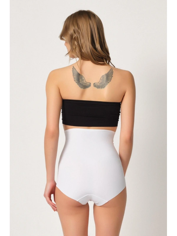 Beyaz Mı Emay 2920 Yüksek Bel Karın Desteklı Slip Lazer Korse