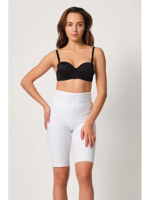 Beyaz Mı Emay 2923 Yüksek Bel Karyokalı Paçalı Lazer Korse