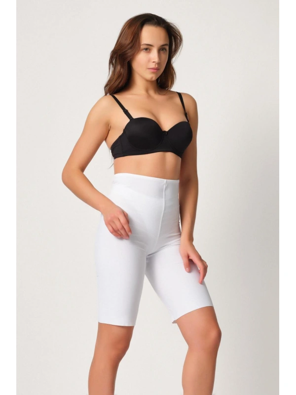 Beyaz Mı Emay 2923 Yüksek Bel Karyokalı Paçalı Lazer Korse