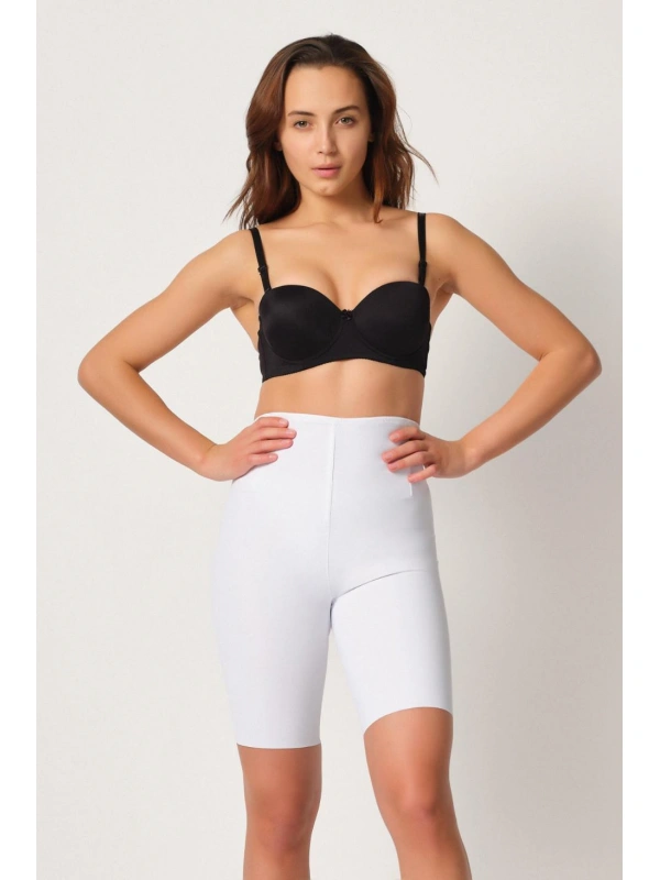 Beyaz Mı Emay 2927 Bel Dekolteli Balenli Paçalı Lazer Korse