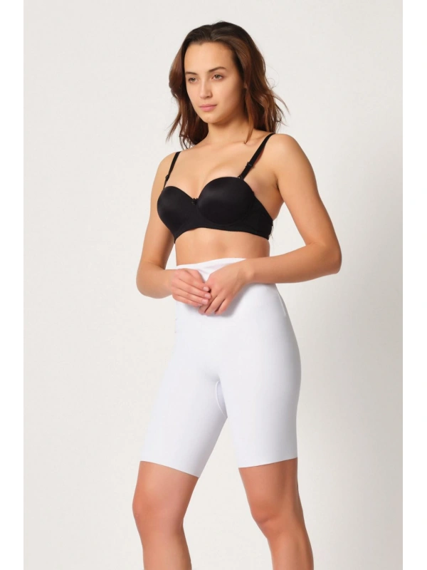 Beyaz Mı Emay 2927 Bel Dekolteli Balenli Paçalı Lazer Korse