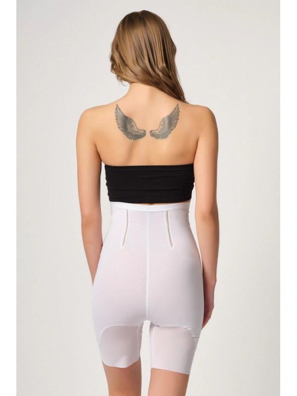 Beyaz Mı Emay 2928 Ön Agraflı Tül Paçalı Lazer Korse