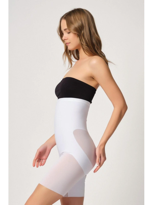 Beyaz Mı Emay 2929 Double Tül Paçalı Lazer Korse