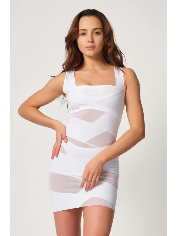Beyaz Mı Emay 2934 Toparlayıcı Elbise Lazer Korse