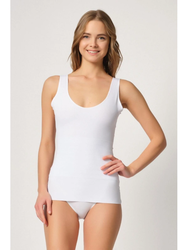 Beyaz Mı Emay 2938 Sırtı Tül Karyokalı Destekli Atlet Korse