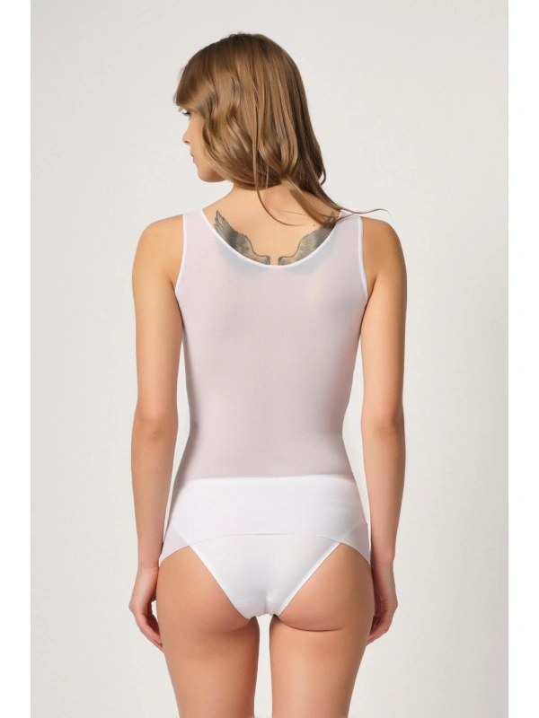 Beyaz Mı Emay 2938 Sırtı Tül Karyokalı Destekli Atlet Korse