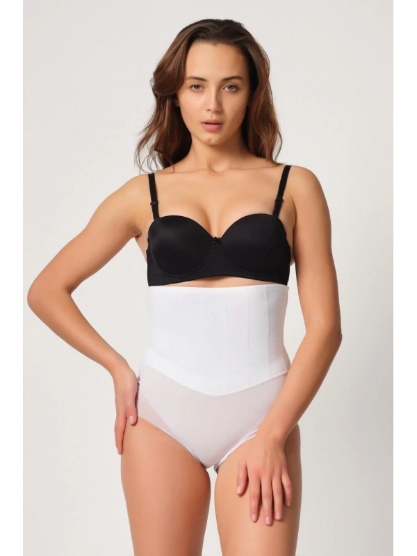 Beyaz Mı Emay 2945 Tül Karyokalı Slip Lazer Korse