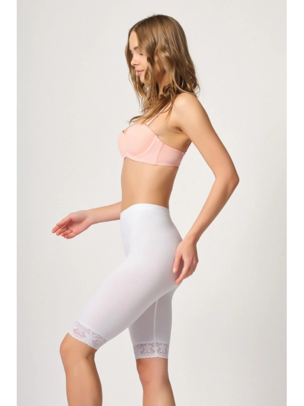 Beyaz Mı Emay 3004 Soft Uzun Paça Dantel Boxer