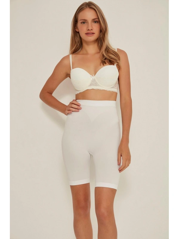 Beyaz Mı Emay 3005 Soft Uzun Paçalı Boxer Korse