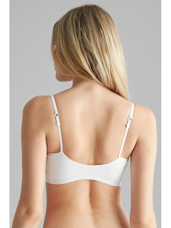 Beyaz Mı Emay 4020 Pedli İnce Askılı Büstiyer