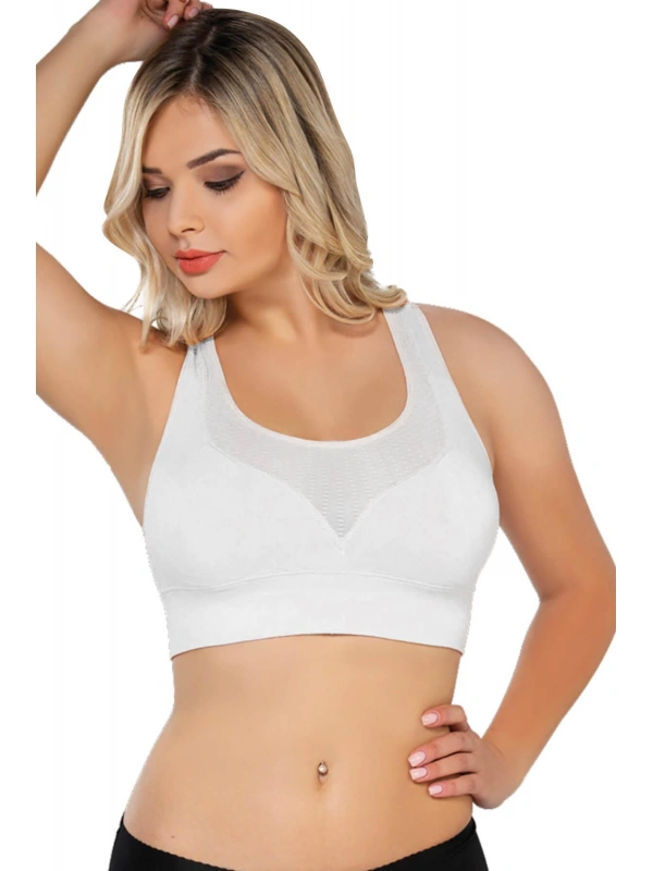 Beyaz Mı Emay 4027 Seamless Tül Pedli Toparlayıcı Büstiyer