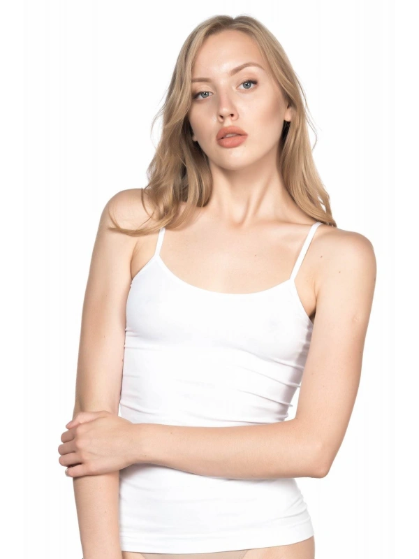 Beyaz Mı Emay 5001 Soft İp Askılı Uzun Atlet