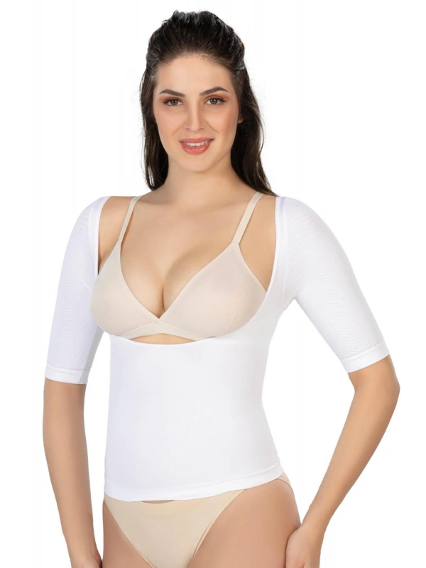 Beyaz Mı Emay 5014 Göğsü Açık Yarım Kollu Korse