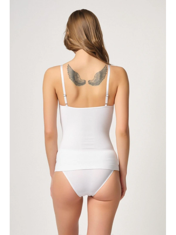 Beyaz Mı Emay 5038 İp Askılı Fantazi Atlet Korse