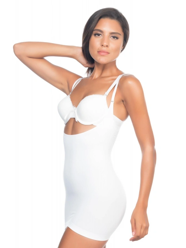 Beyaz Mı Emay 5043 Göğsü Açık Masajlı Korse