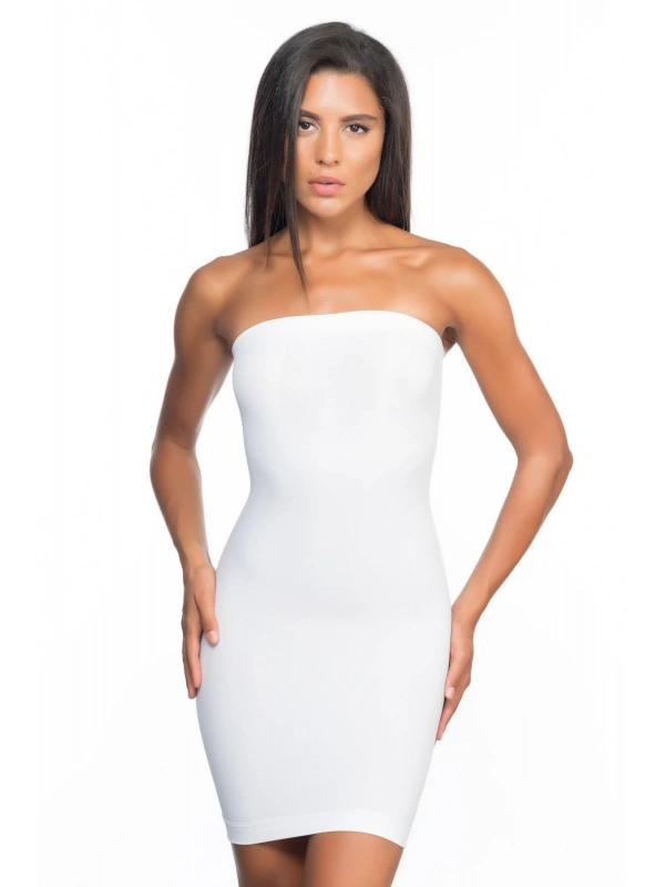 Beyaz Mı Emay 5065 Straplez Elbise Korse