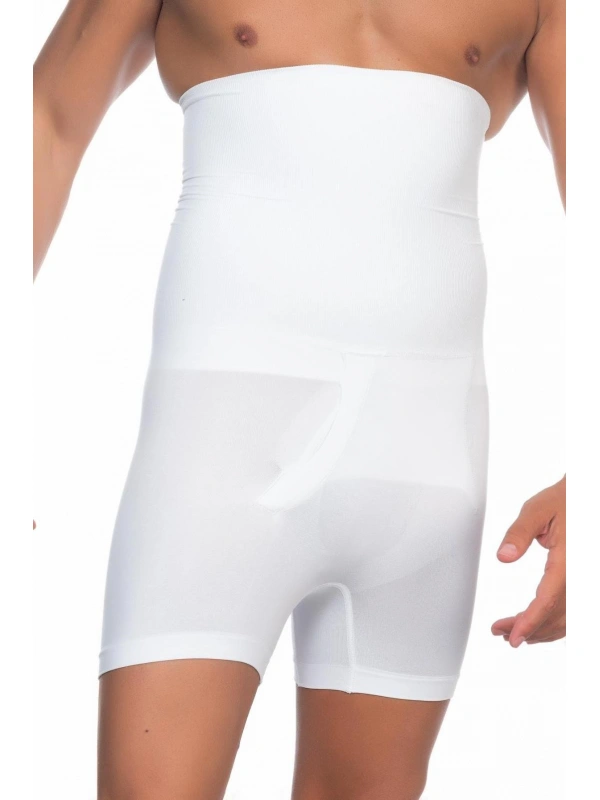 Beyaz Mı Emay E1005 Erkek Yüksek Bel Double Boxer Korse