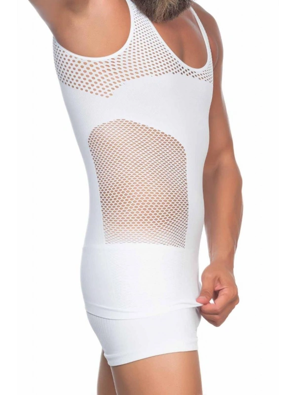 Beyaz Mı Emay E1006 Fileli Erkek Korse Atlet