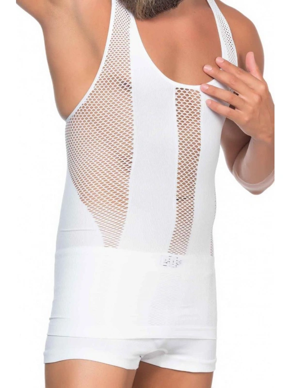 Beyaz Mı Emay E1009 Fileli Erkek Korse Atlet