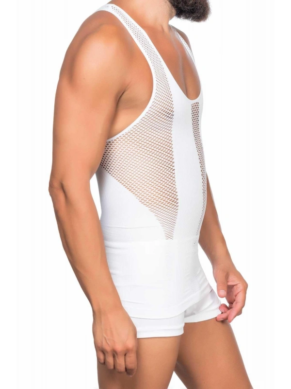 Beyaz Mı Emay E1009 Fileli Erkek Korse Atlet
