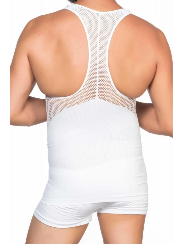 Beyaz Mı Emay E1009 Fileli Erkek Korse Atlet