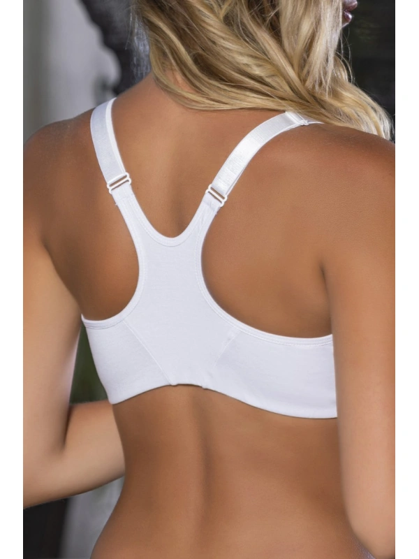 Beyaz Önden Fermuarlı Pamuklu Sütyen,günlük Ve Medikal Kullanım İçin, Kadın İç Giyim