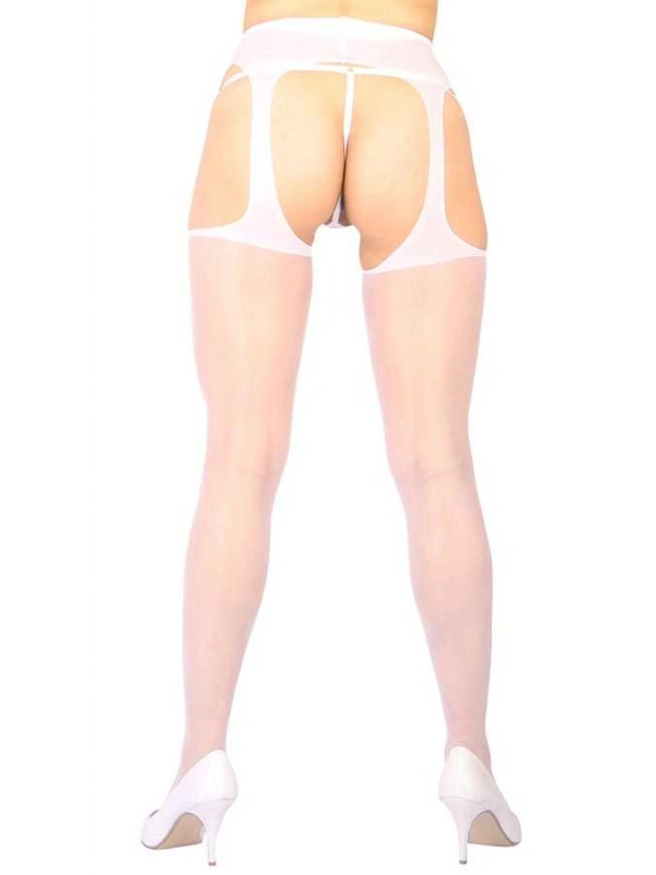 Beyaz Özel Bölgesi Açık Fantazi Külotlu Çorap Brf1054