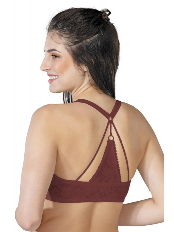 Bordo Mı Emay 187 C Önden Açılır Balenli Sporcu Sütyen