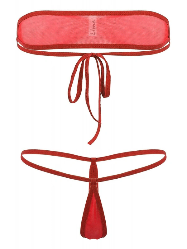 Büyük Beden Kırmızı Sütyenli Fantazi İç Çamaşırı Takımı