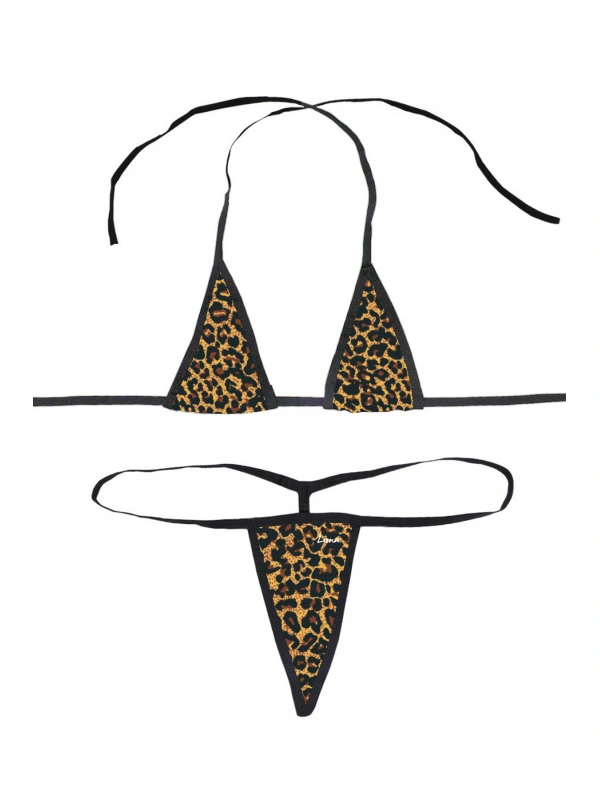 Büyük Beden Leopar Desenli Fantazi Sütyen Külot Takımı