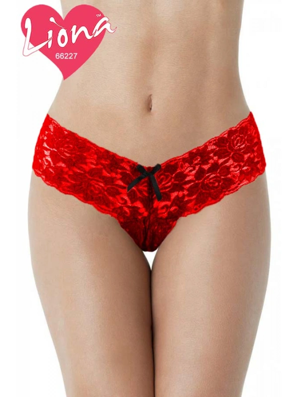 Dantelli Kadın Kırmızı Seksi Külot