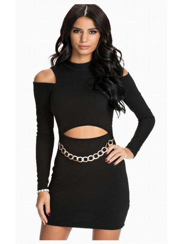 Db101189 Özel Dizayn Zincirli Elbise